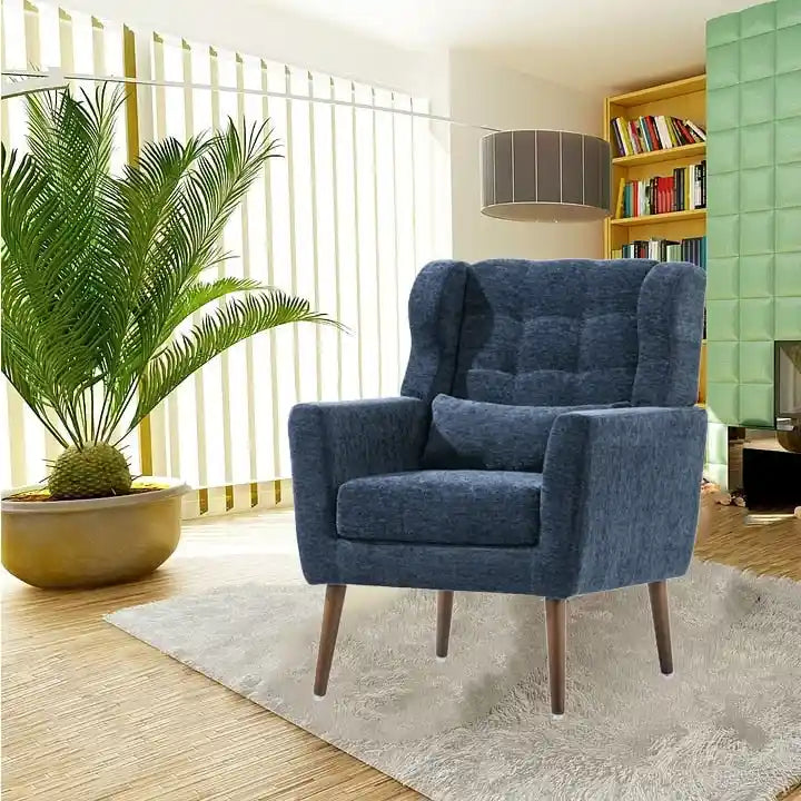 Comoda poltrona da lettura Mid-Century in ciniglia
