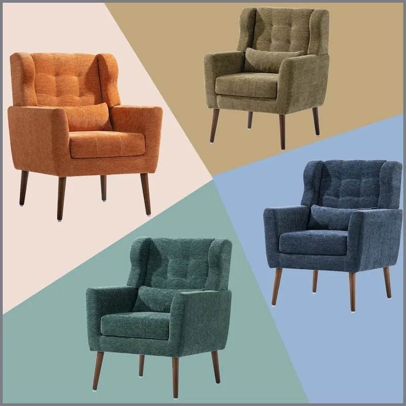 Comoda poltrona da lettura Mid-Century in ciniglia