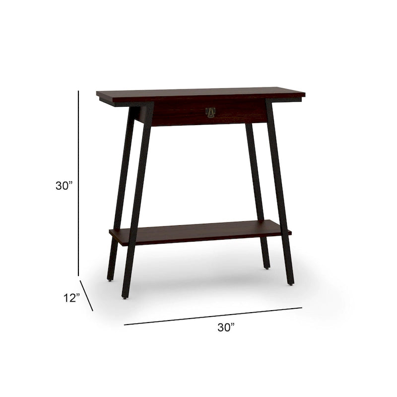 Console in legno Leick Home Empiria con cassetto e struttura in metallo