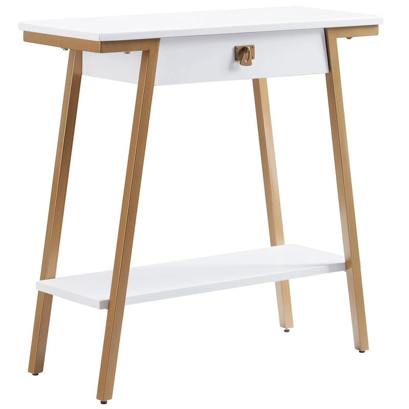 Console in legno Leick Home Empiria con cassetto e struttura in metallo