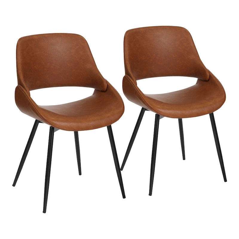 Sedia da pranzo Carson Carrington Svellingen con gambe affusolate in metallo (set da 2)