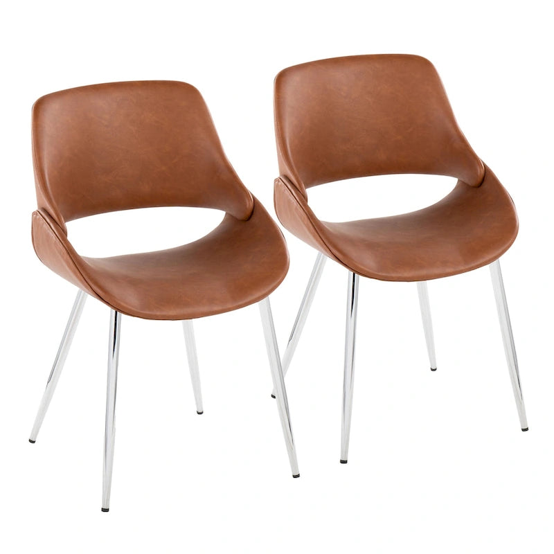 Sedia da pranzo Carson Carrington Svellingen con gambe affusolate in metallo (set da 2)