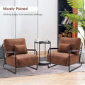 MCombo set di 2 poltrone moderne con gambe in acciaio, tessuto Leathaire HQ102