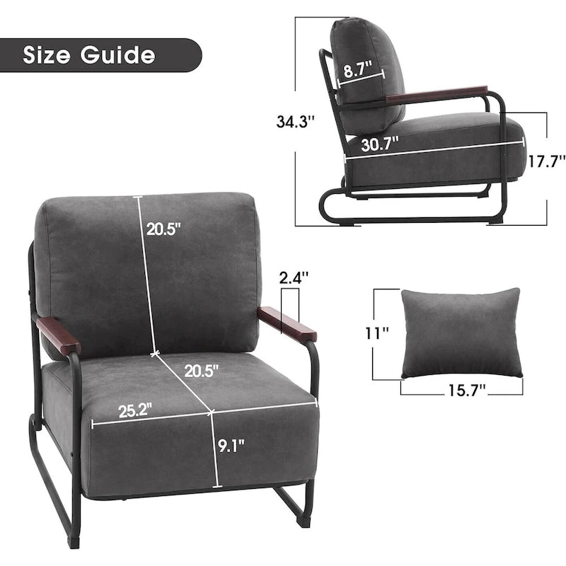 MCombo set di 2 poltrone moderne con gambe in acciaio, tessuto Leathaire HQ102