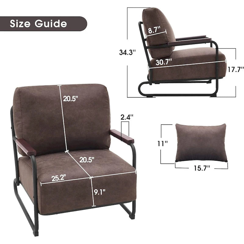 MCombo set di 2 poltrone moderne con gambe in acciaio, tessuto Leathaire HQ102