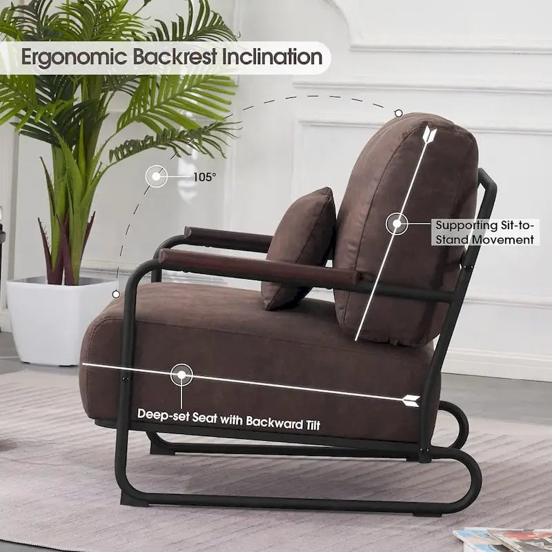 MCombo set di 2 poltrone moderne con gambe in acciaio, tessuto Leathaire HQ102