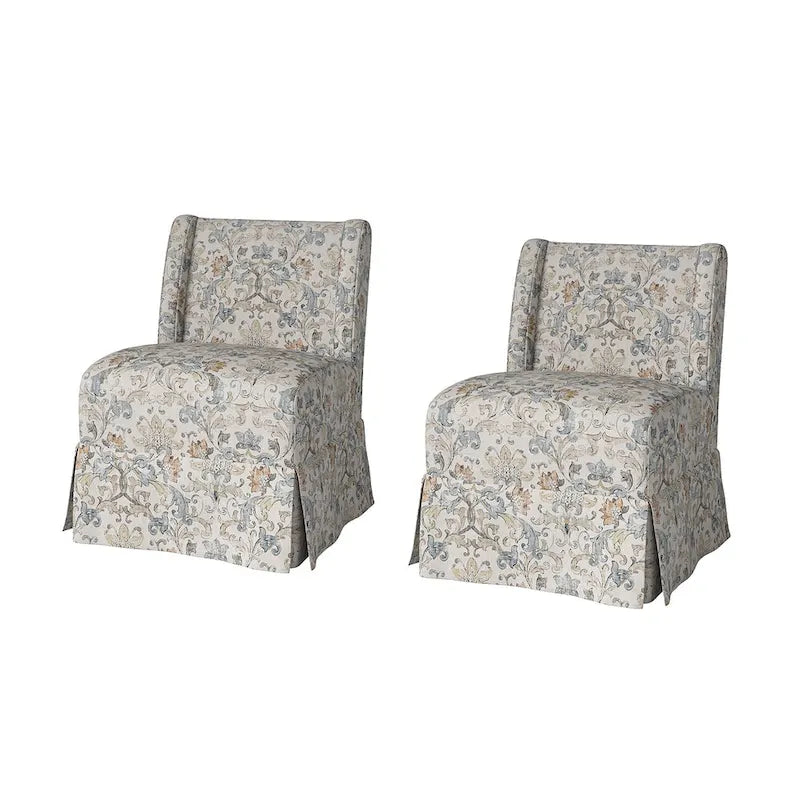 Set di 2 sedie slipper imbottite Falk Transitional con rivestimento e gambe in legno massello di HULALA HOME
