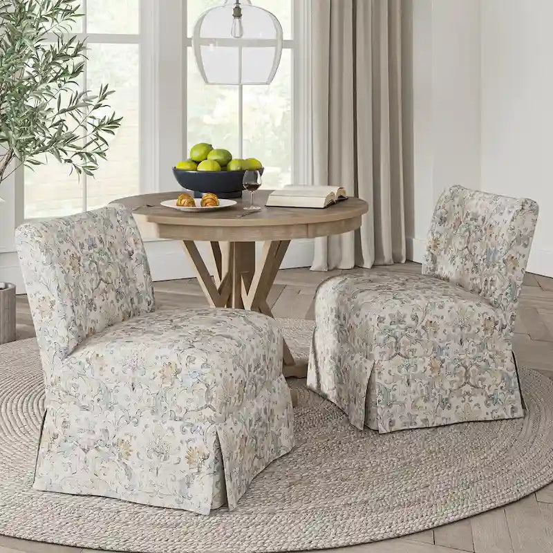 Set di 2 sedie slipper imbottite Falk Transitional con rivestimento e gambe in legno massello di HULALA HOME