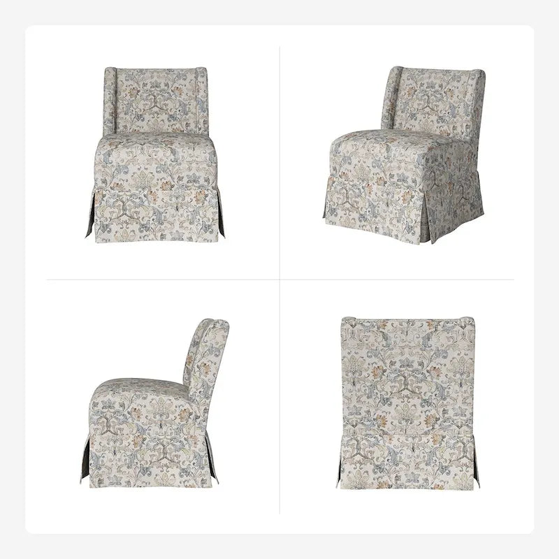 Set di 2 sedie slipper imbottite Falk Transitional con rivestimento e gambe in legno massello di HULALA HOME
