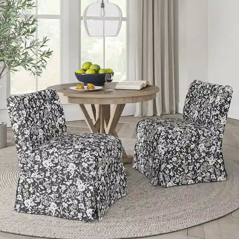 Set di 2 sedie slipper imbottite Falk Transitional con rivestimento e gambe in legno massello di HULALA HOME
