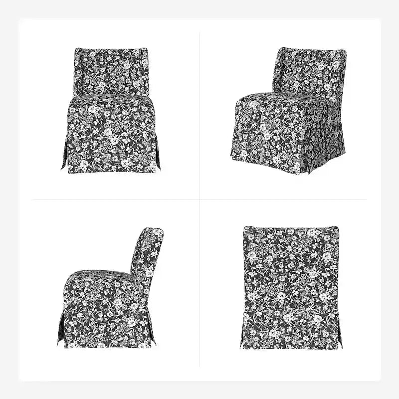 Set di 2 sedie slipper imbottite Falk Transitional con rivestimento e gambe in legno massello di HULALA HOME
