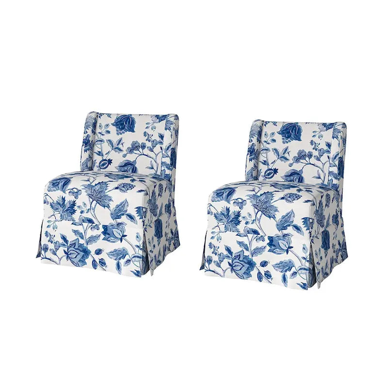 Set di 2 sedie slipper imbottite Falk Transitional con rivestimento e gambe in legno massello di HULALA HOME
