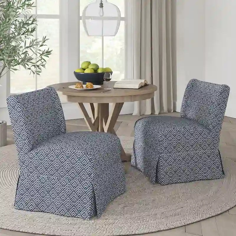 Set di 2 sedie slipper imbottite Falk Transitional con rivestimento e gambe in legno massello di HULALA HOME
