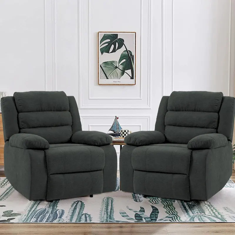 Set di 2 moderne poltrone reclinabili manuali regolabili