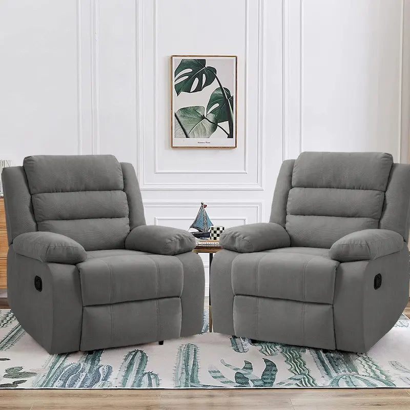 Set di 2 moderne poltrone reclinabili manuali regolabili