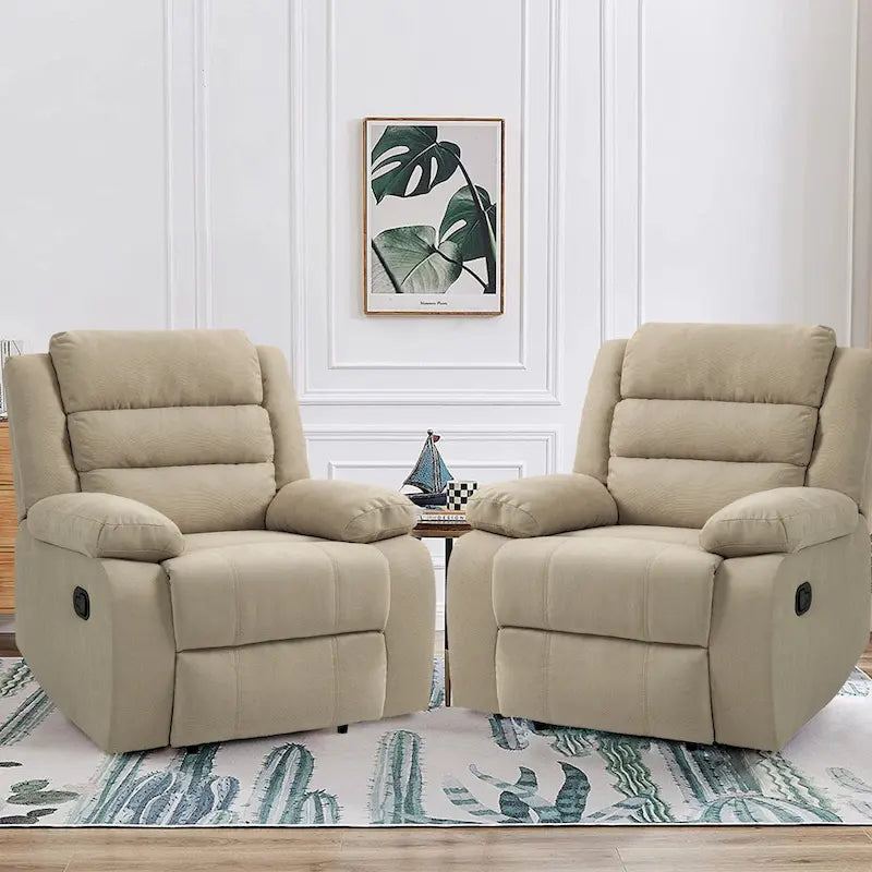 Set di 2 moderne poltrone reclinabili manuali regolabili