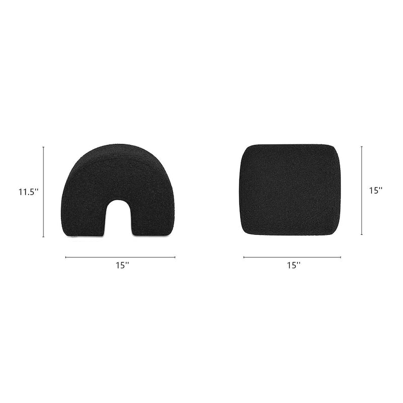 Pouf poggiapiedi arcuato rivestito in finto sherpa Bridge 16 Boucle