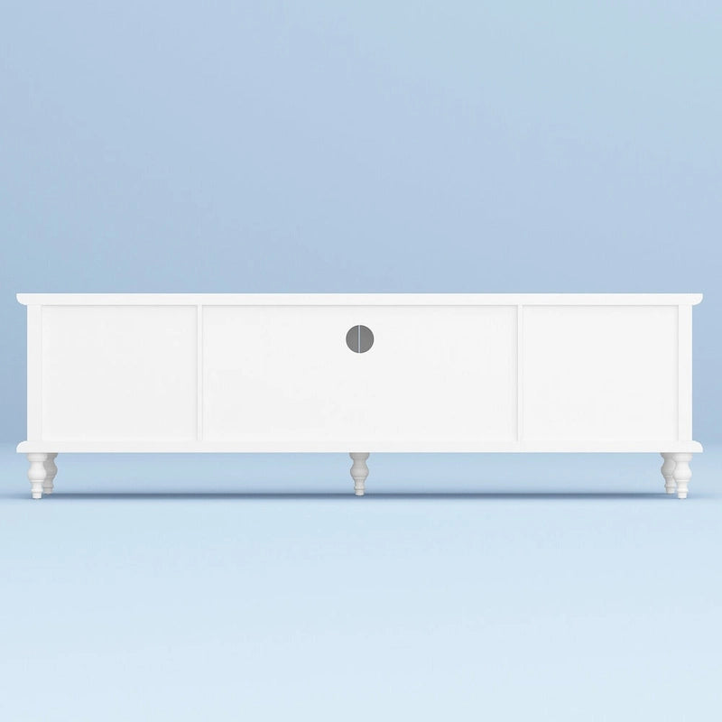 Set di mobili con vetrina in vetro temperato e combinazione porta TV - Madia laterale + Mobile TV