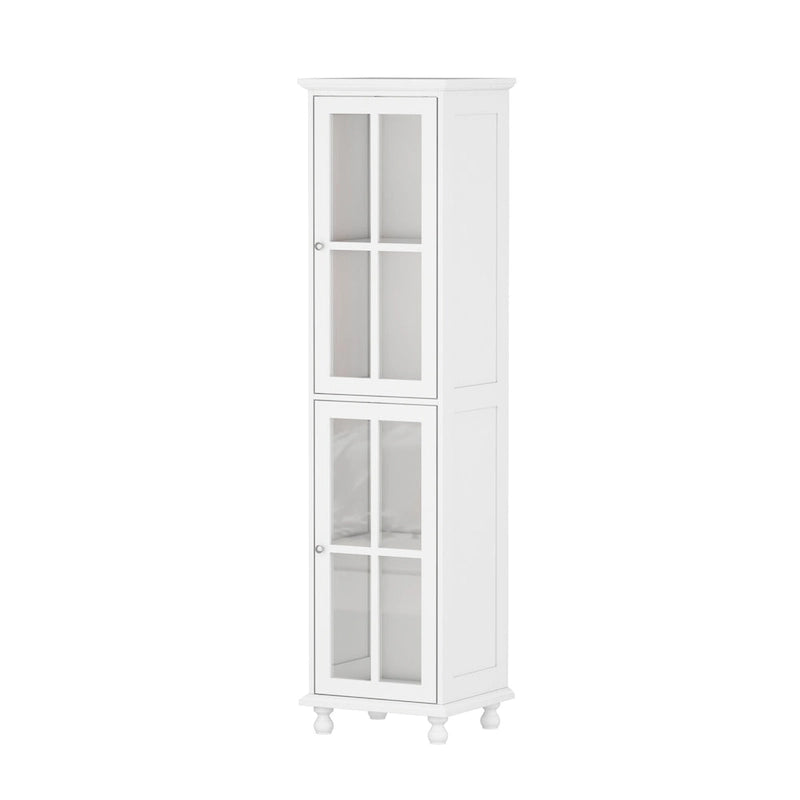 Set di mobili con vetrina in vetro temperato e combinazione porta TV - Madia laterale + Mobile TV