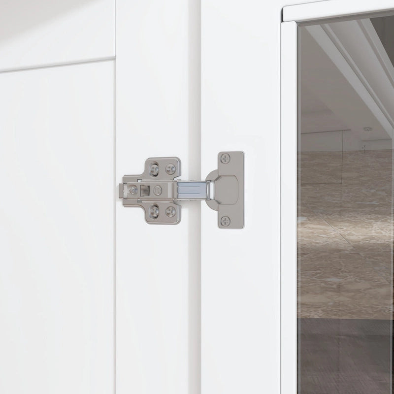 Set di mobili con vetrina in vetro temperato e combinazione porta TV - Madia laterale + Mobile TV
