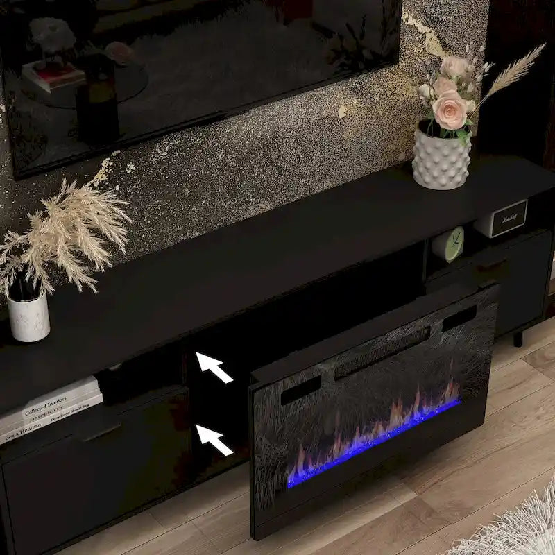Caminetto elettrico d'ambiente e mobile TV resistente a basso consumo energetico