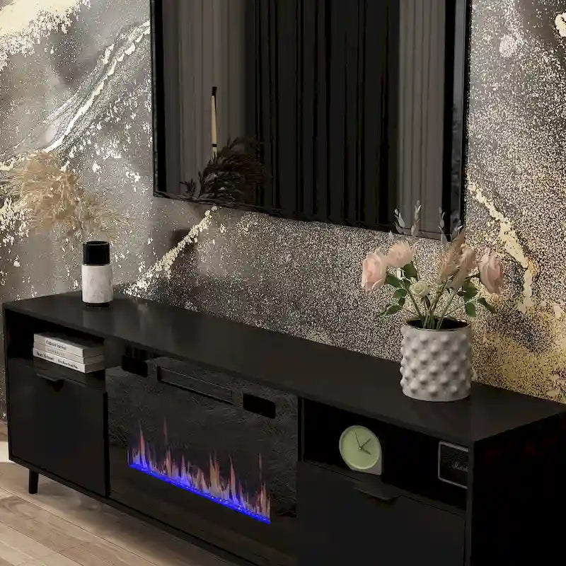 Caminetto elettrico d'ambiente e mobile TV resistente a basso consumo energetico
