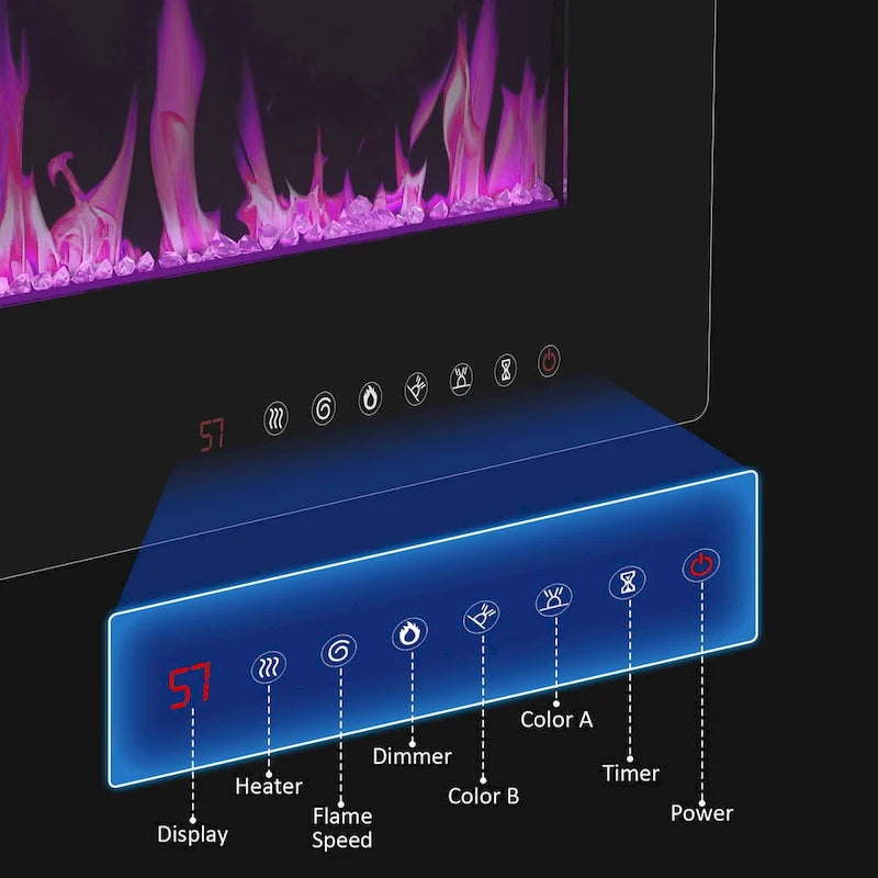 Caminetto elettrico d'ambiente e mobile TV resistente a basso consumo energetico