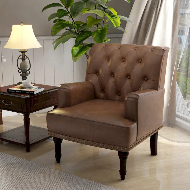 Fauteuil d'appoint en cuir PU pour salon