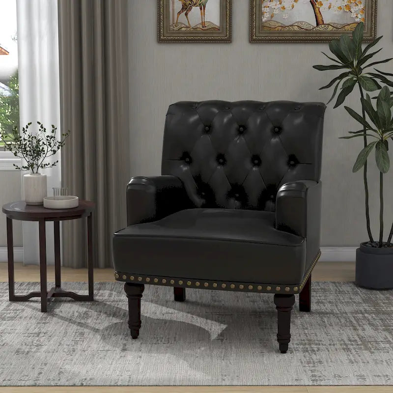 Fauteuil d'appoint en cuir PU pour salon
