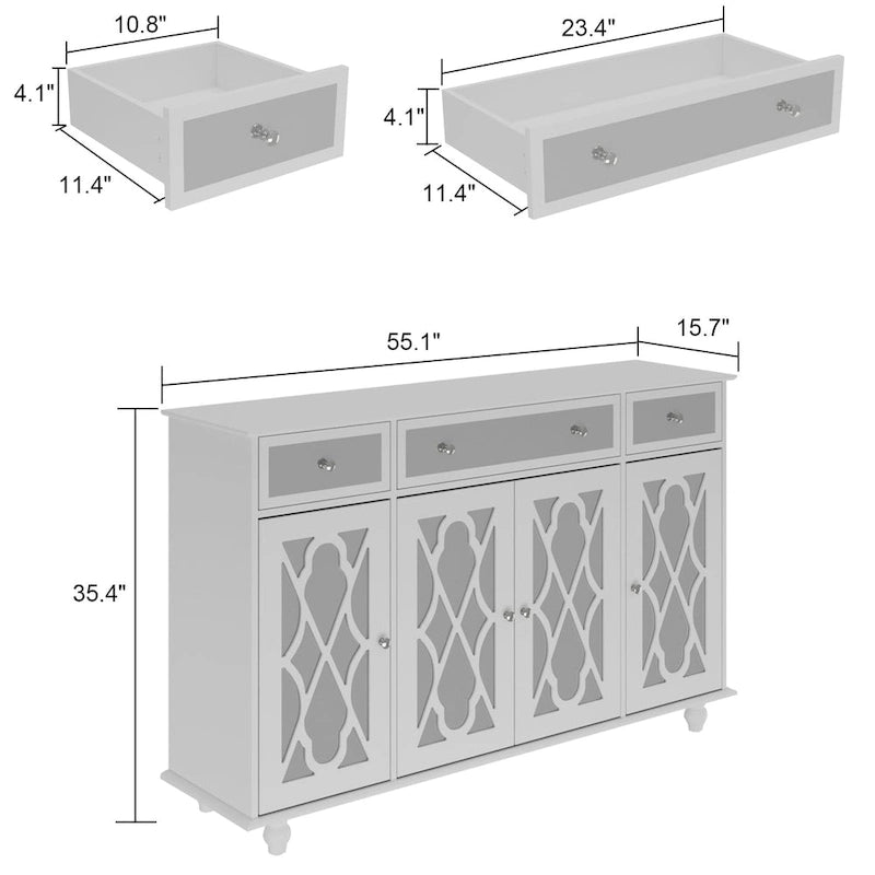 Credenza a specchio Madie Buffet Tavolino console Libreria