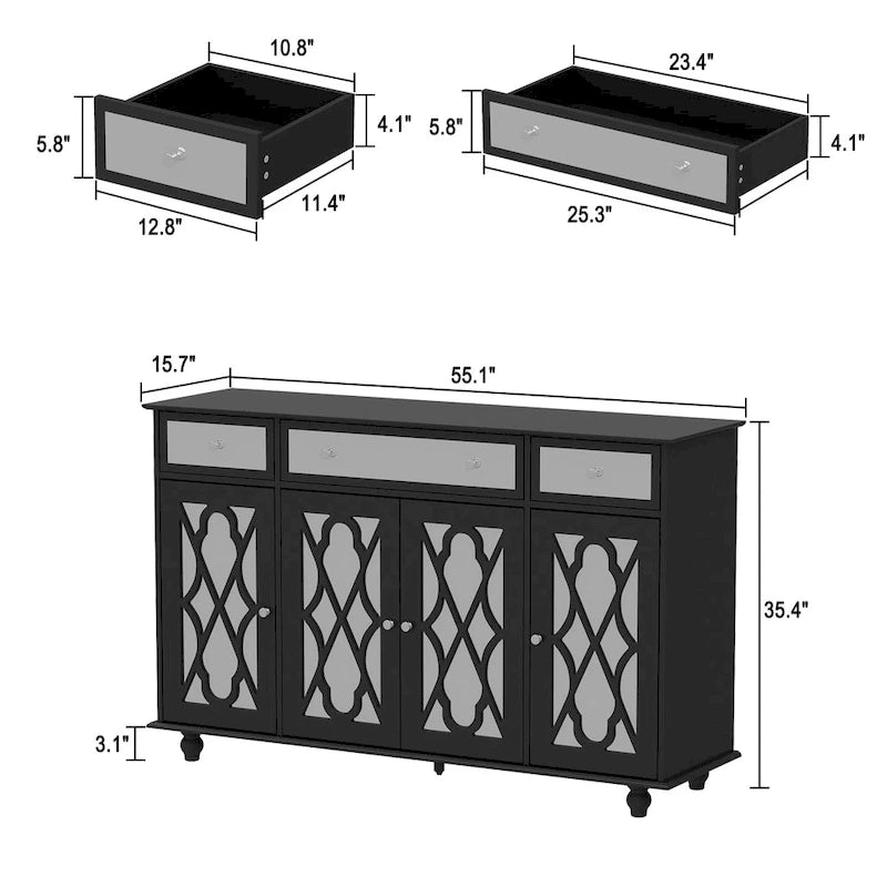 Credenza a specchio Madie Buffet Tavolino console Libreria