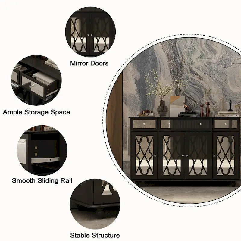 Credenza a specchio Madie Buffet Tavolino console Libreria