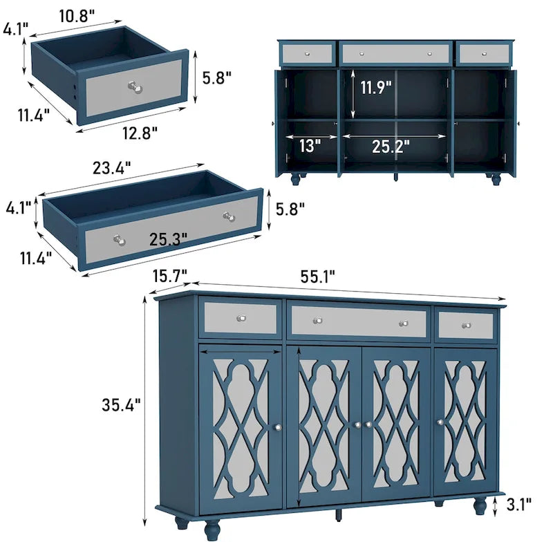 Credenza a specchio Madie Buffet Tavolino console Libreria