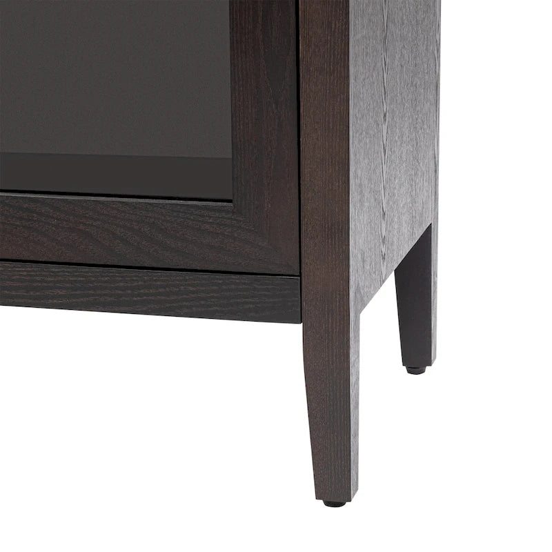 Mobile Contenitore in Legno con Tre Ante in Vetro Temperato
