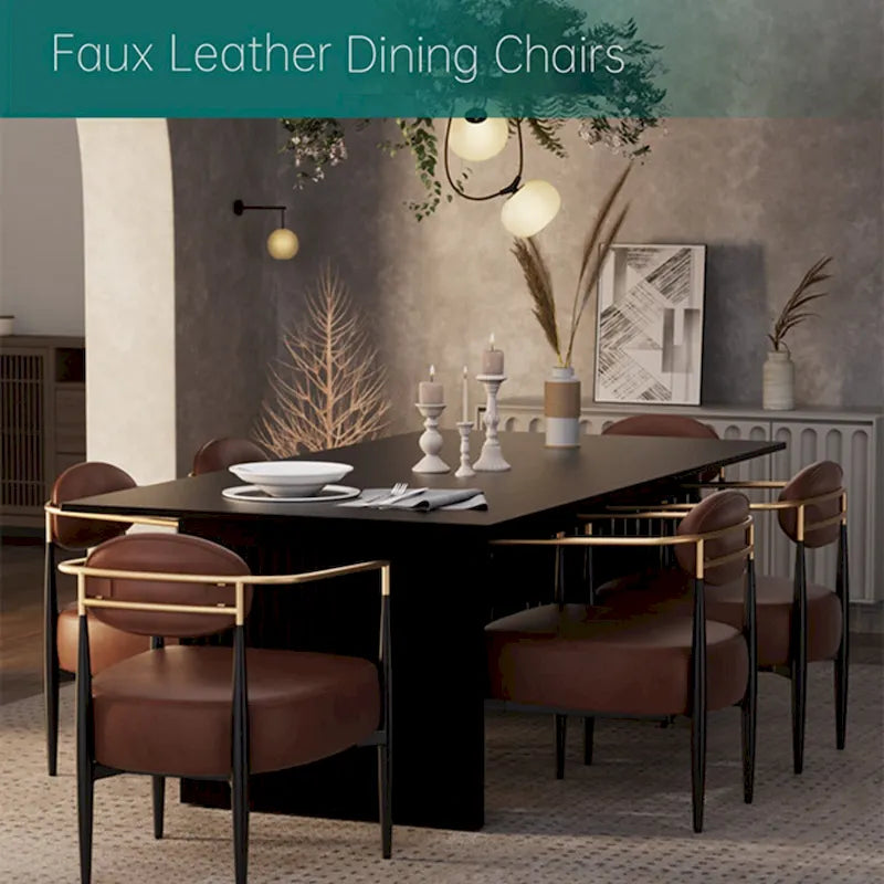 Sedia da pranzo Bouclé Sedia da soggiorno con cuscino spesso in peluche e struttura elegante in metallo
