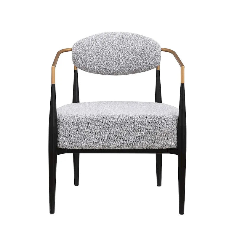 Sedia da pranzo Bouclé Sedia da soggiorno con cuscino spesso in peluche e struttura elegante in metallo