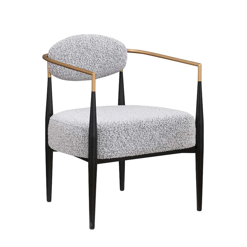 Sedia da pranzo Bouclé Sedia da soggiorno con cuscino spesso in peluche e struttura elegante in metallo
