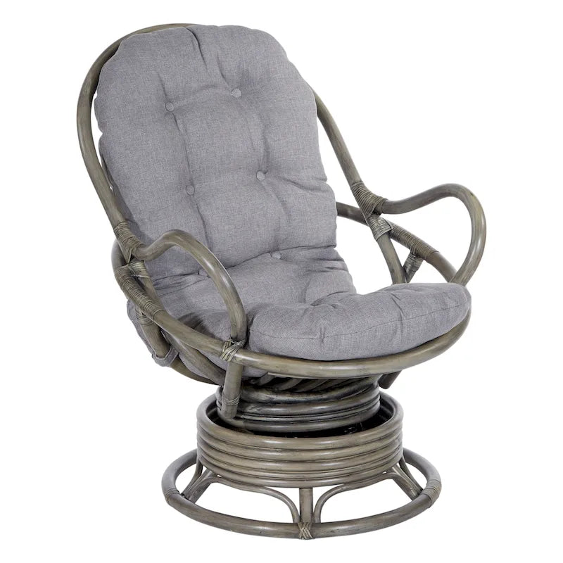 Fauteuil à bascule pivotant en rotin