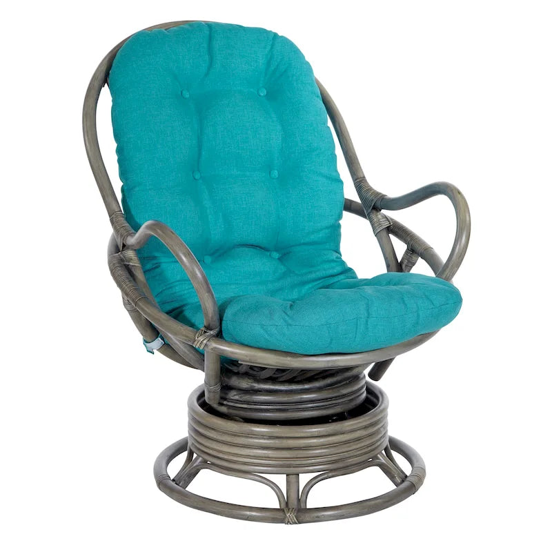 Fauteuil à bascule pivotant en rotin