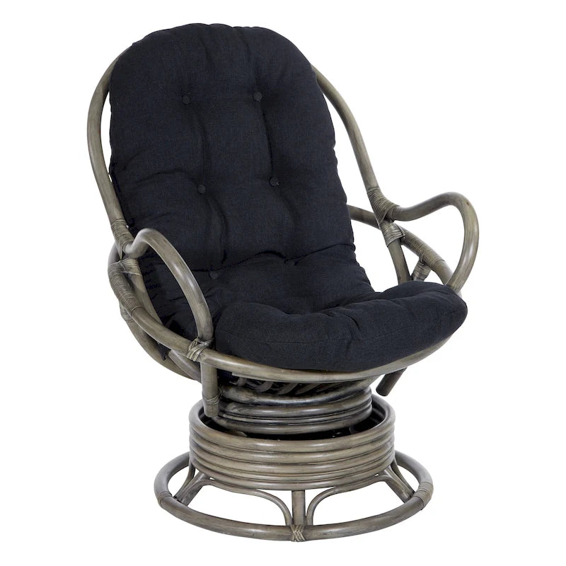 Fauteuil à bascule pivotant en rotin