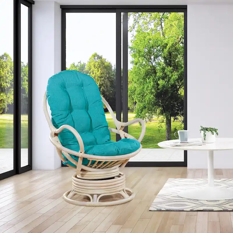 Fauteuil à bascule pivotant en rotin