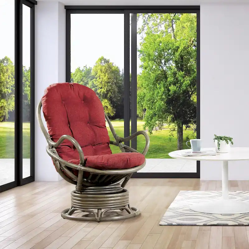 Fauteuil à bascule pivotant en rotin