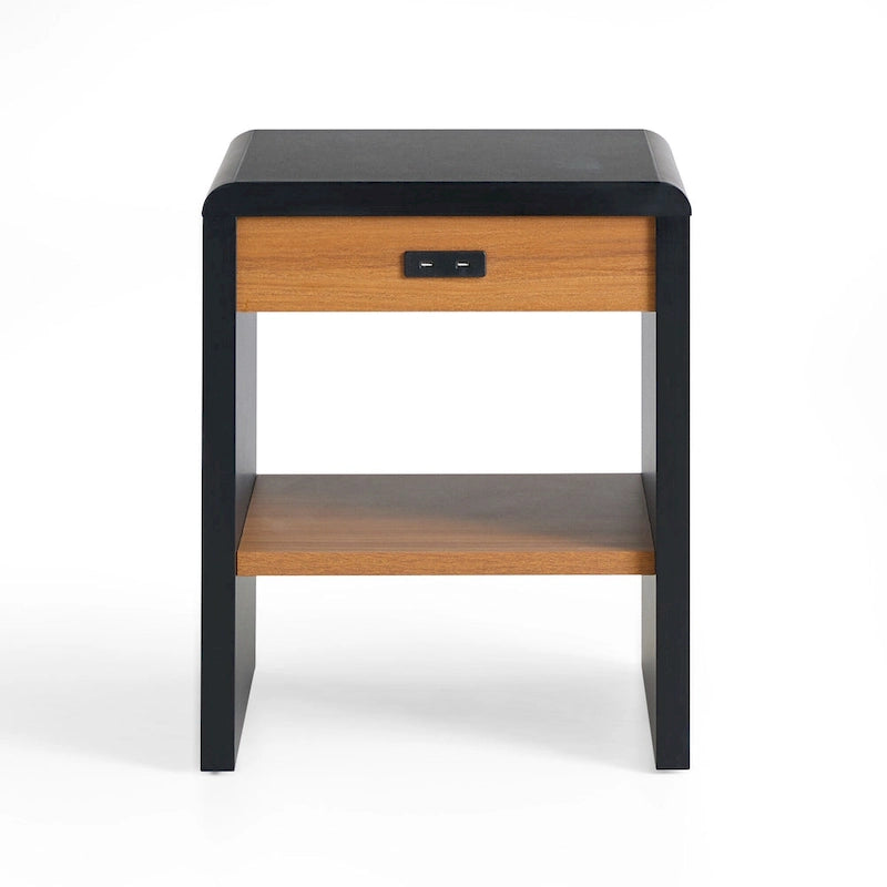 Tavolino finale moderno Brookside Reyna in legno con angoli arrotondati