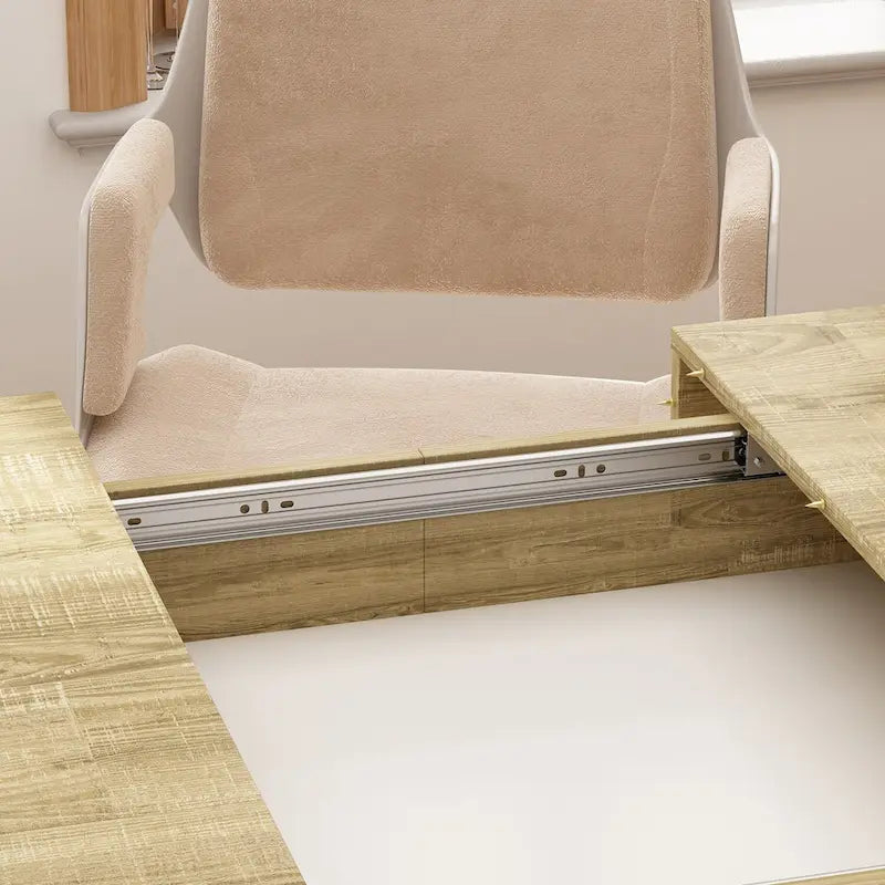 Tavolo da Pranzo Allungabile con Piano in Legno, Computer (Nero/Bianco)