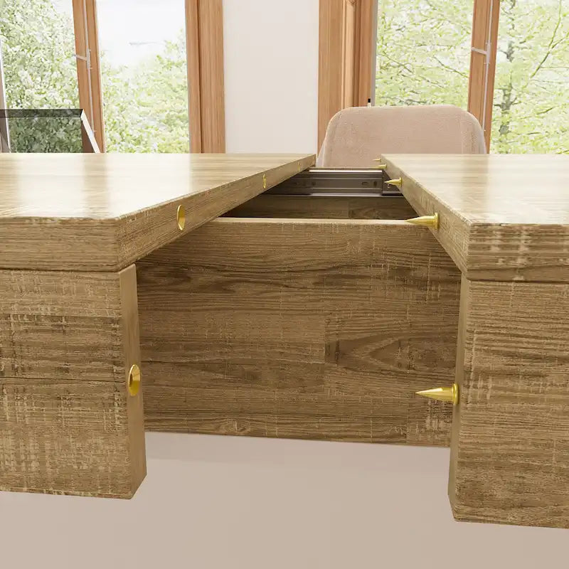 Tavolo da Pranzo Allungabile con Piano in Legno, Computer (Nero/Bianco)