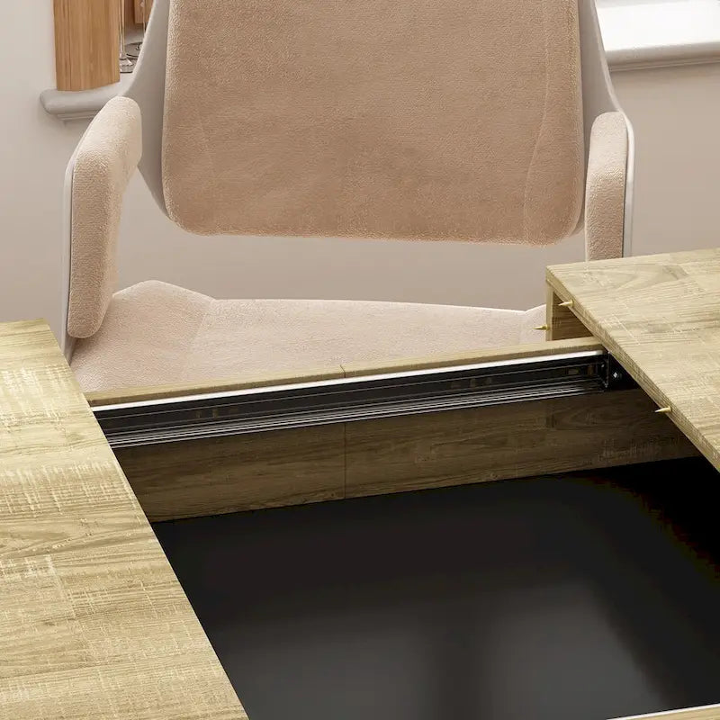 Tavolo da Pranzo Allungabile con Piano in Legno, Computer (Nero/Bianco)