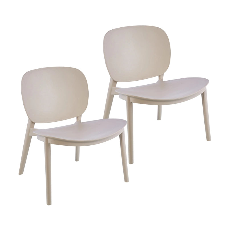 Porthos Home Dani Lot de 2 chaises de salle à manger en plastique, Intérieur et Extérieur