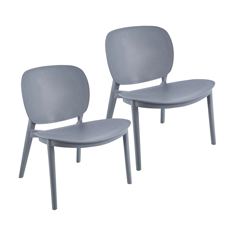 Porthos Home Dani Lot de 2 chaises de salle à manger en plastique, Intérieur et Extérieur