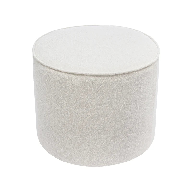 Pouf table basse ronde en tissu bouclé Belia Porthos Home