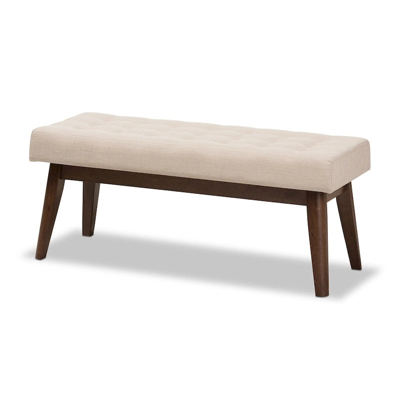 Panca trapuntata con bottoni Mid-Century di Baxton Studio